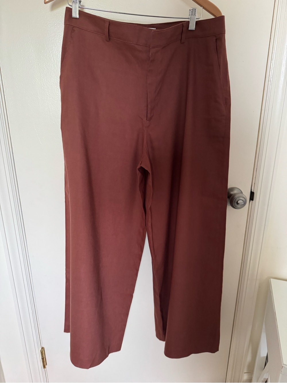 Club Monaco Wide-Leg Chinos in Brick